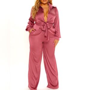 Satin Jumpsuit Fashion Nova